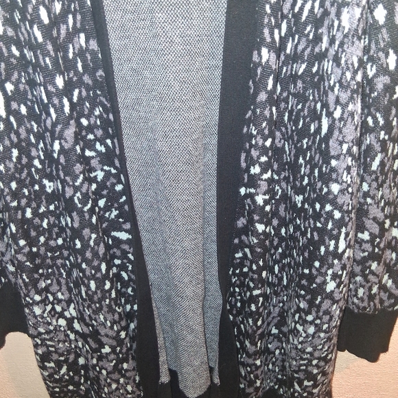 Lane Bryant Purple Blue Leopard print tunic Length Long Line knit cardigan 18/20 - Picture 4 of 8